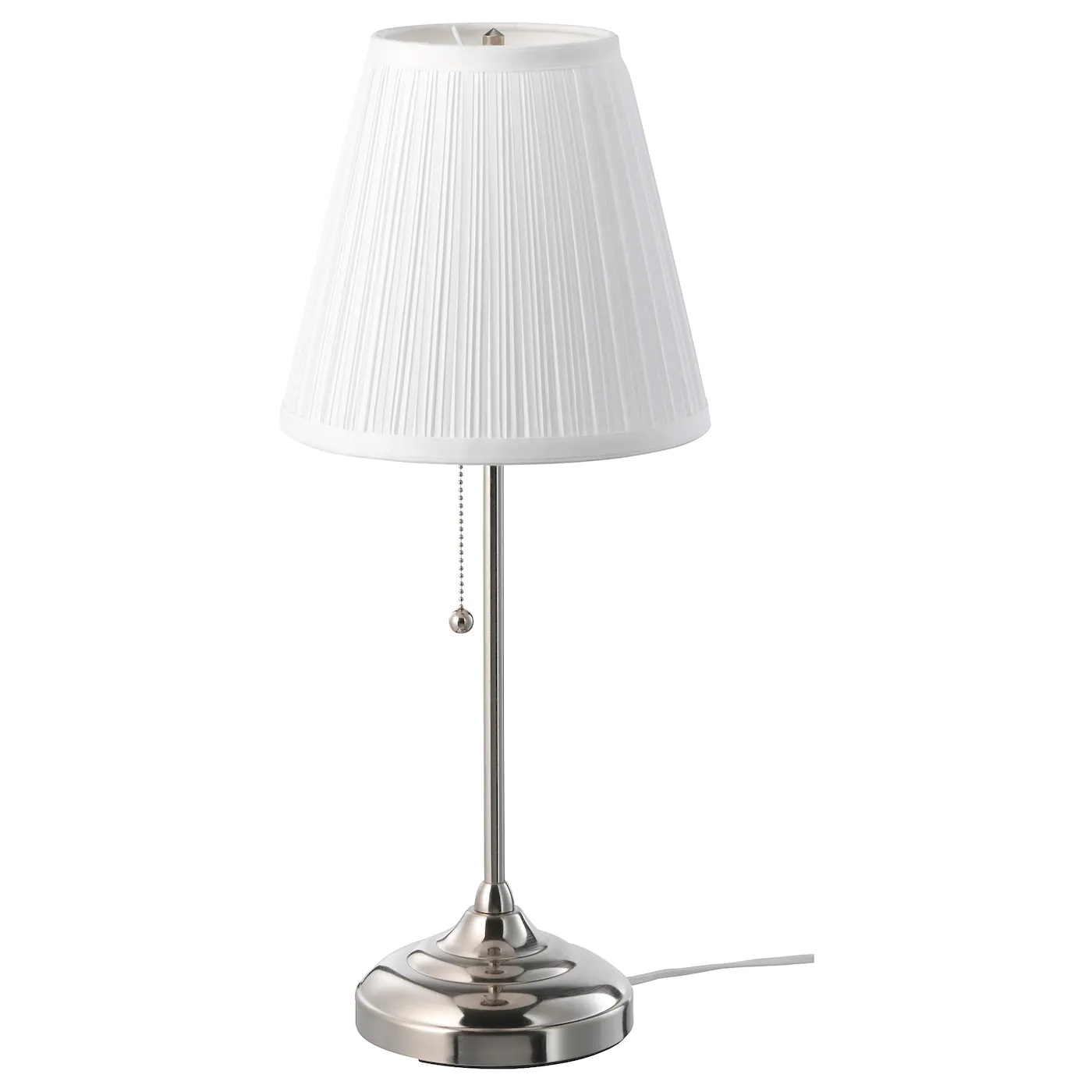 ARSTID IKEA Лампа настольная, никелированный/белый