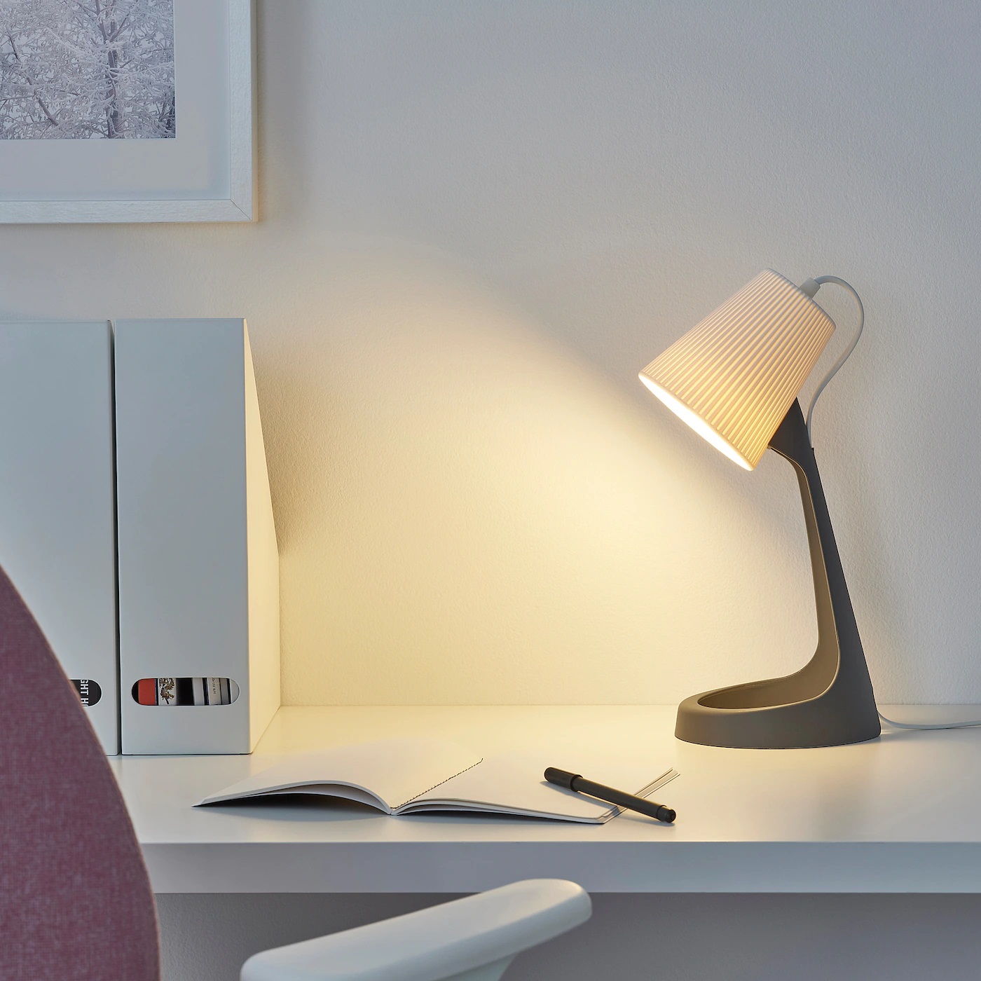 SVALLET IKEA СВАЛЛЕТ Лампа рабочая, темно-серый/белый