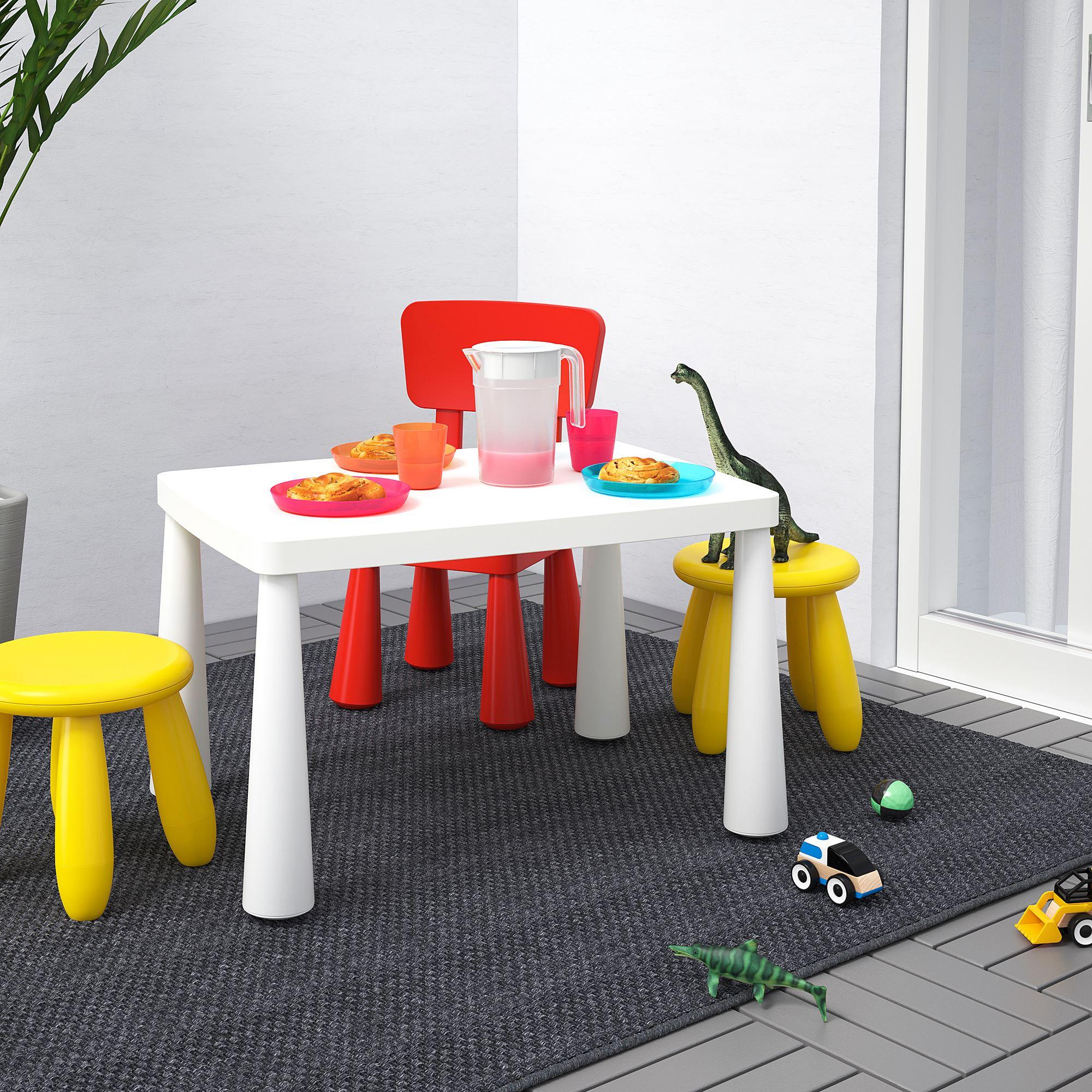 MAMMUT IKEA Стол детский, для дома/улицы, белый, 77x55 см