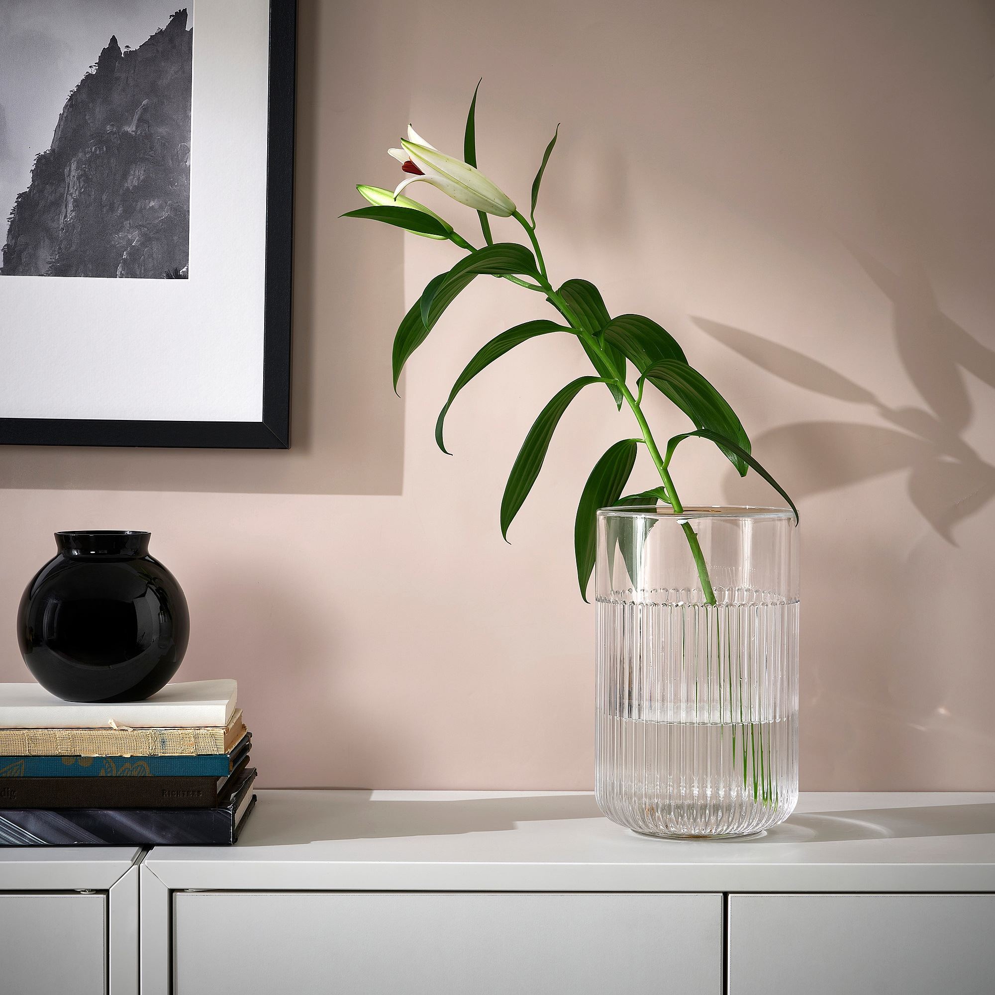 GRADVIS IKEA Vaza, şüşə-qızılı, 21 sm, qapaqlı