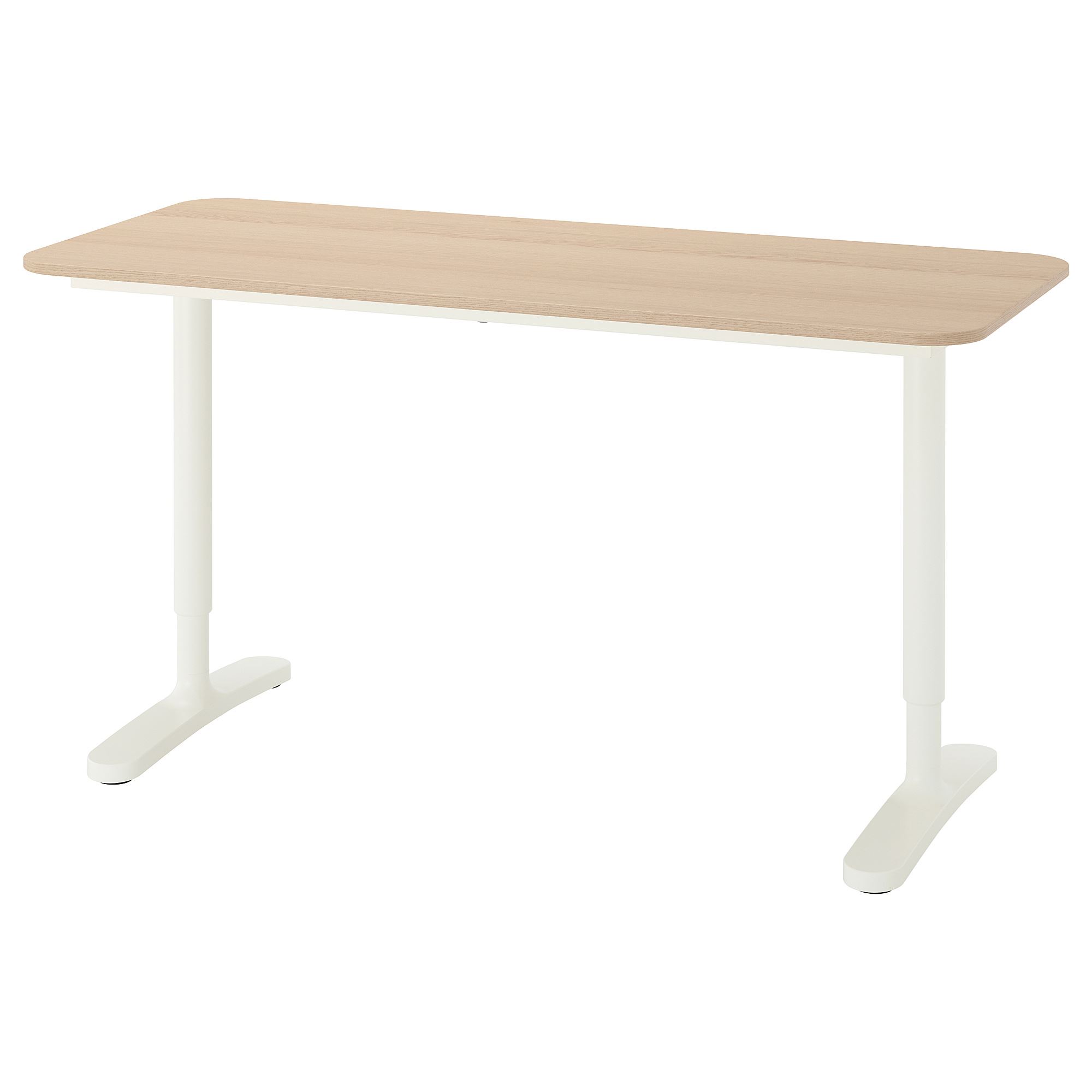 BEKANT IKEA Masa, taxta/ağ, 140x60 sm