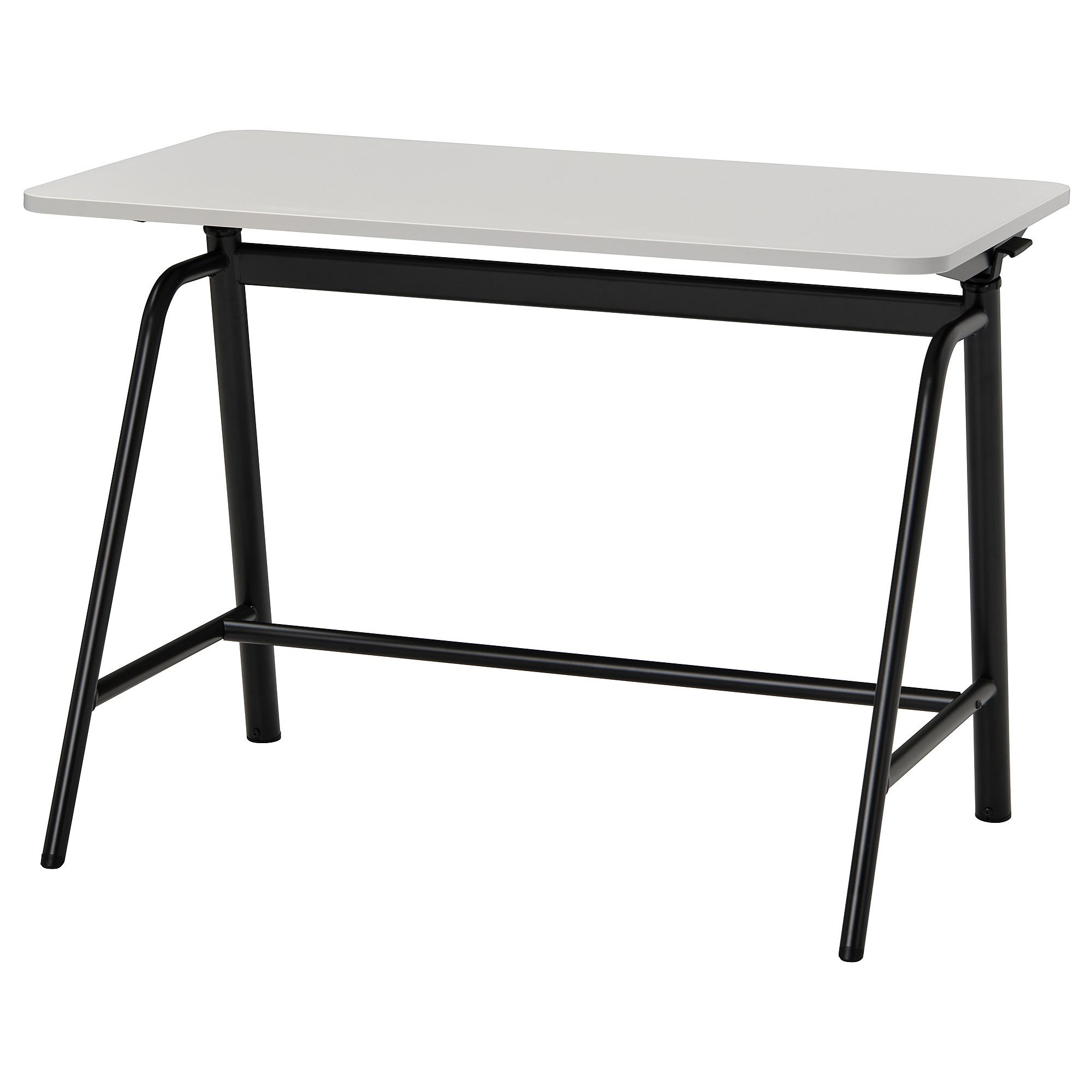 GLADHOJDEN IKEA Masa, hündürlüyü tənzimlənən, açıq-boz/antrasit, 100x60 sm