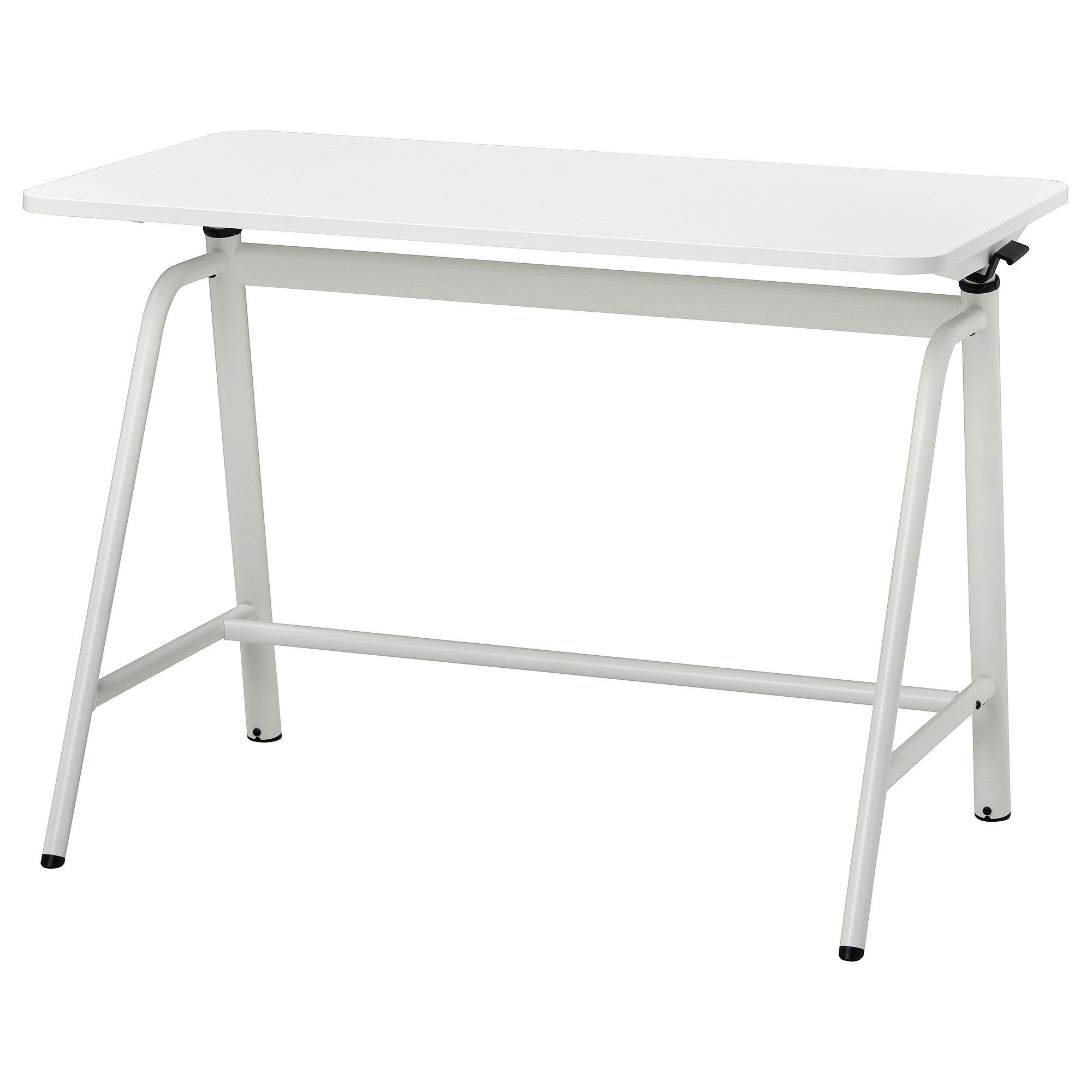 GLADHOJDEN IKEA Masa, hündürlüyü tənzimlənən, ağ, 100x60 sm
