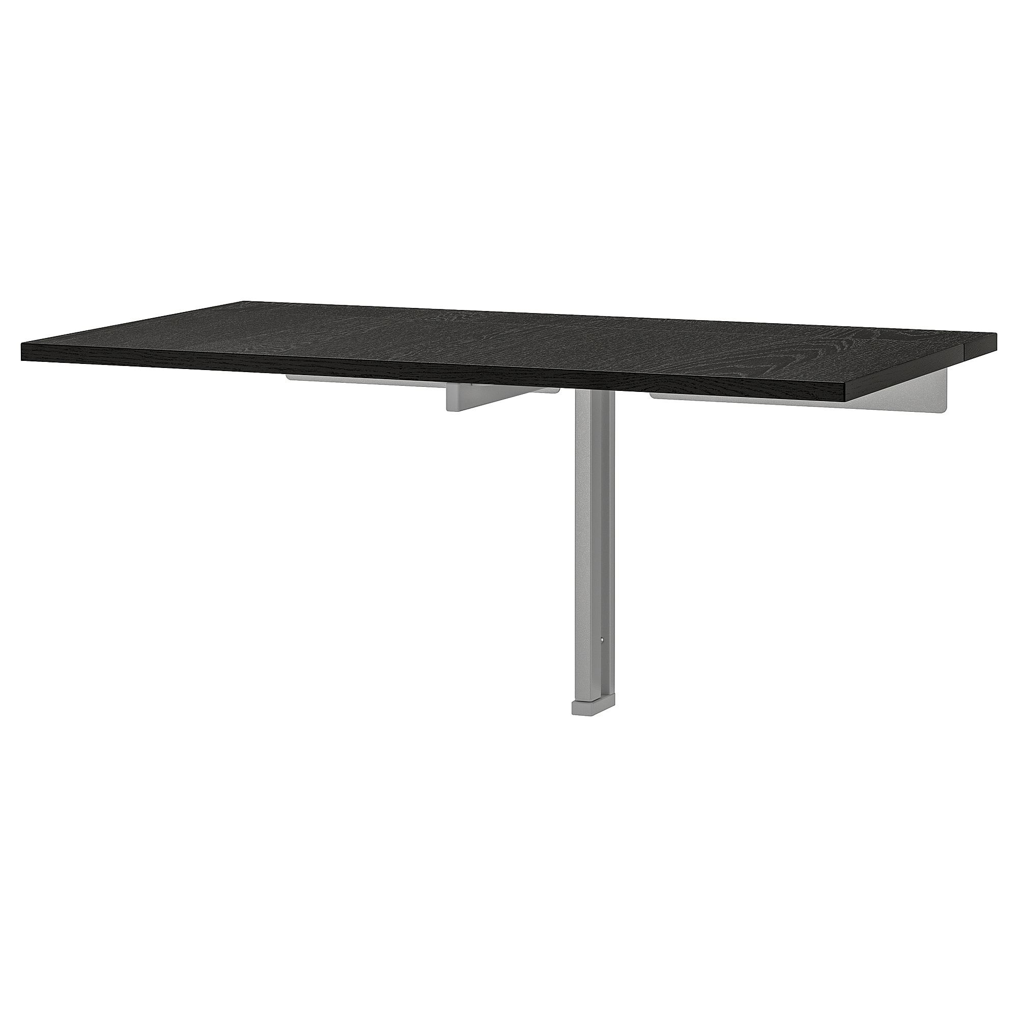 BJURSTA IKEA Divara quraşdırılan, qatlanan masa, qara 90x50 sm.
