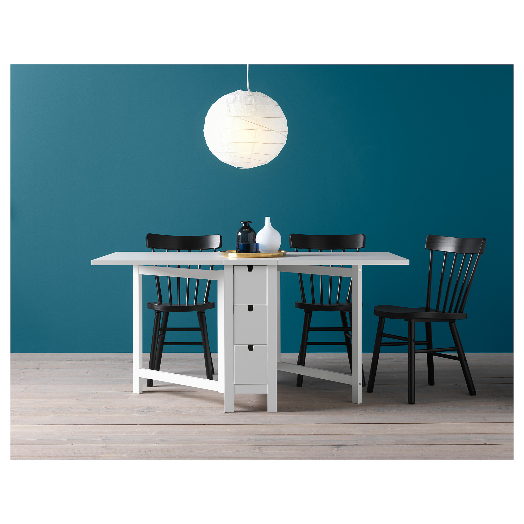 NORDEN IKEA Masa, ağ, 2-4 nəfərlik, qatlanabilən, 26/89/152x80 sm