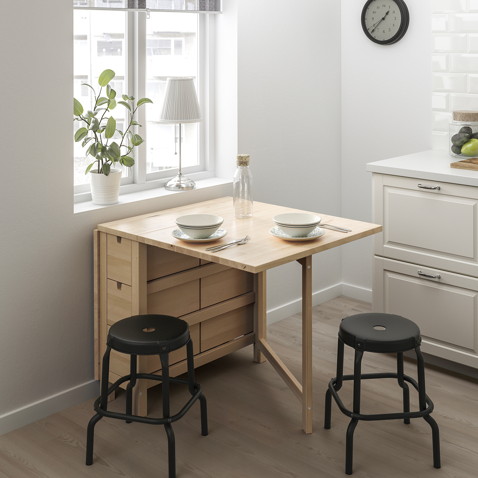 NORDEN IKEA Masa, taxta, 2-4 nəfərlik, qatlanabilən, 26/89/152x80 sm