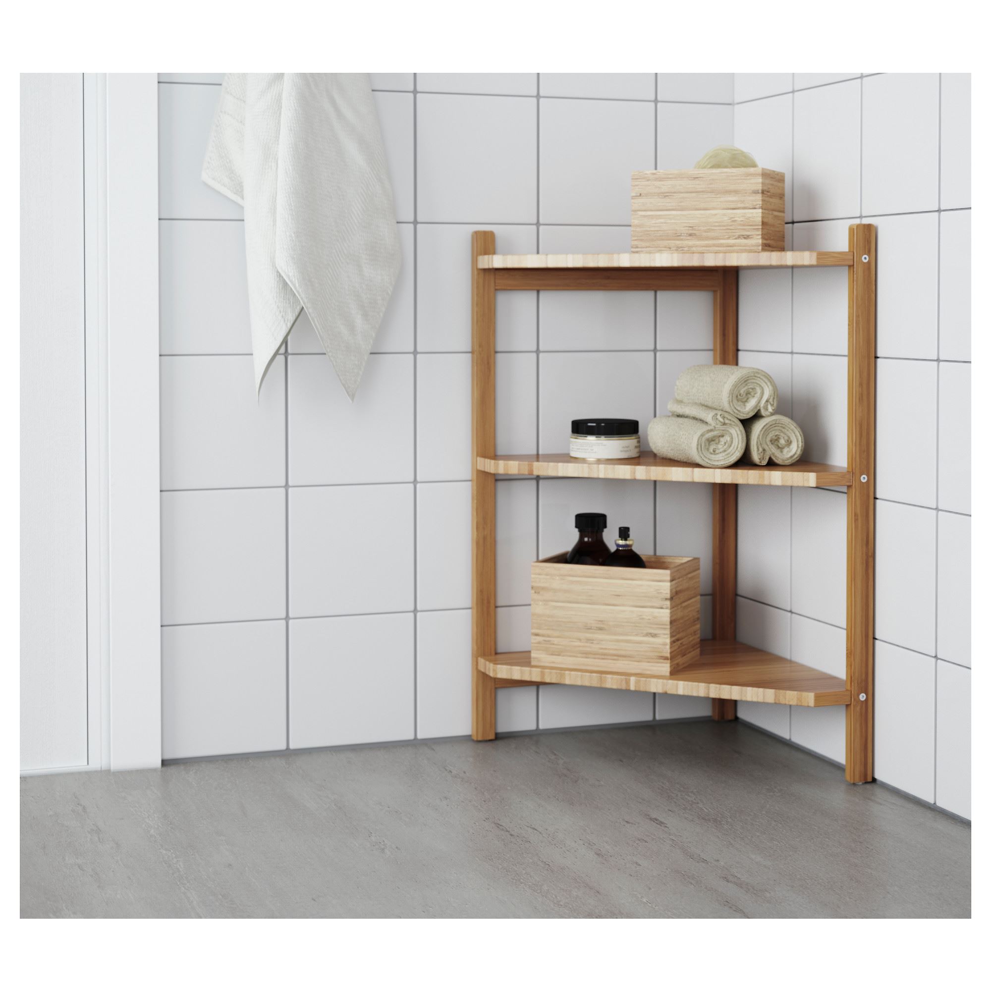 RAGRUND IKEA Künc rəfi, bambuk, 34x60 sm