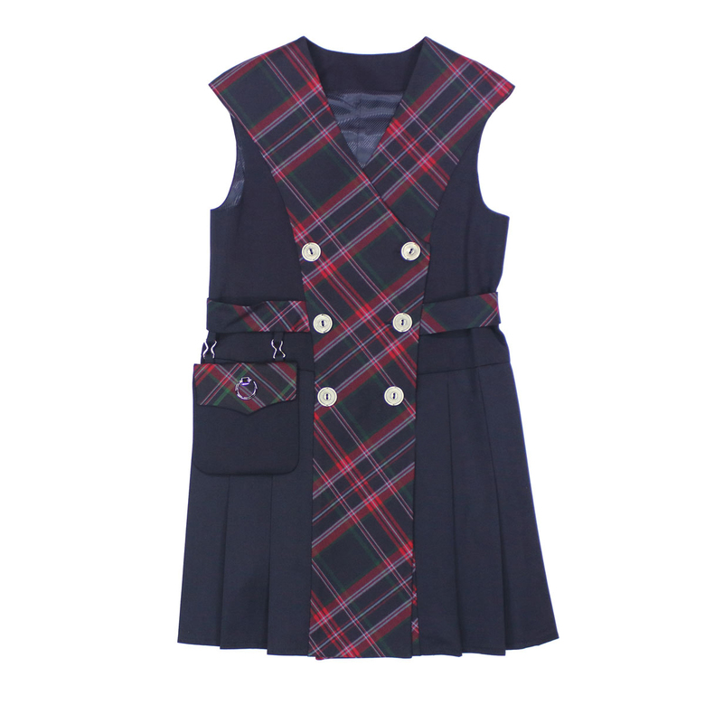 TARTAN BLUE SCHOOL DRESS, MODEL 195