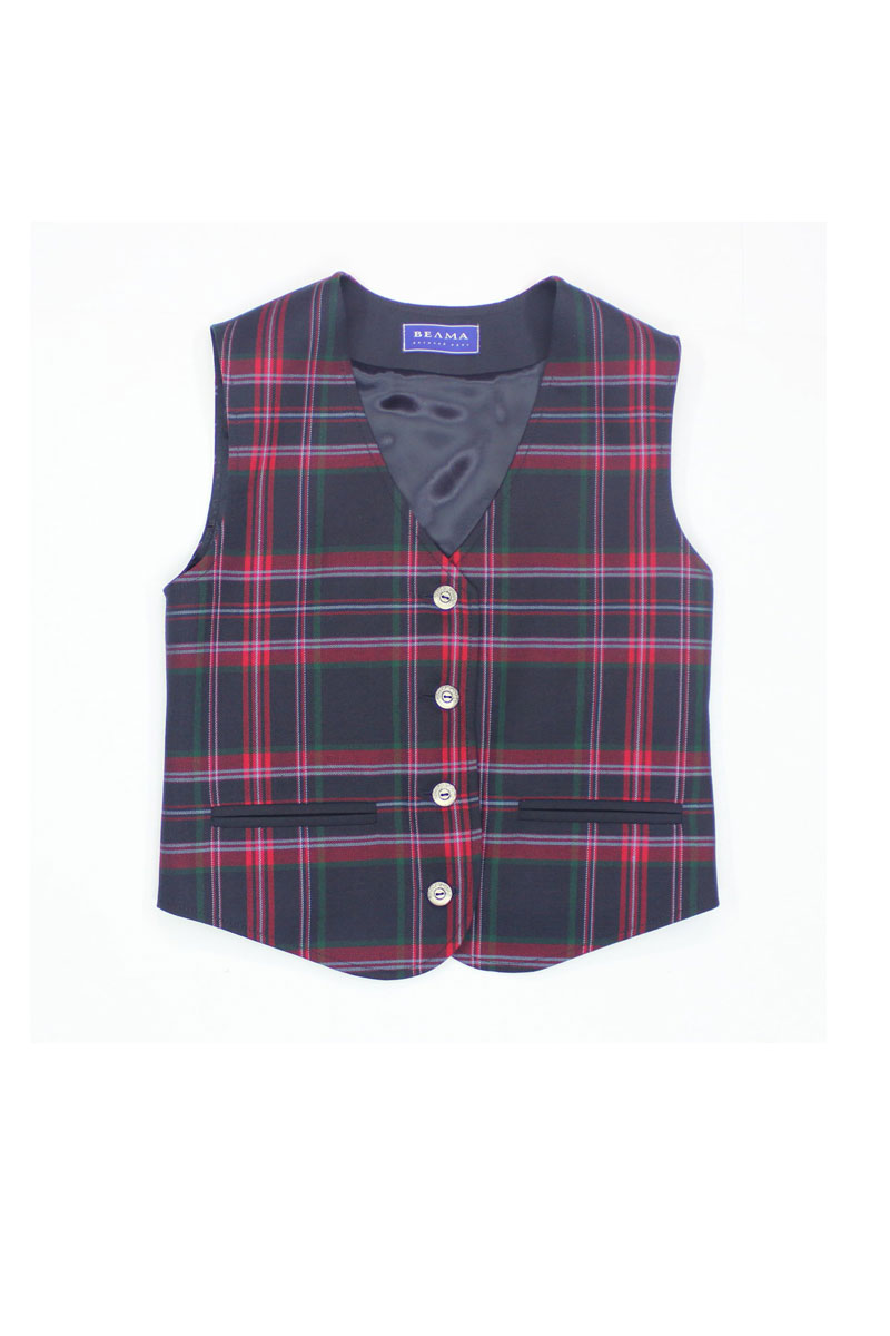 BLUE TARTAN VEST FOR GIRL, MODEL 103