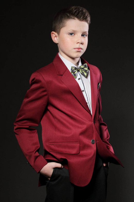 BURGUNDY JACKET FOR BOY, MODEL 017