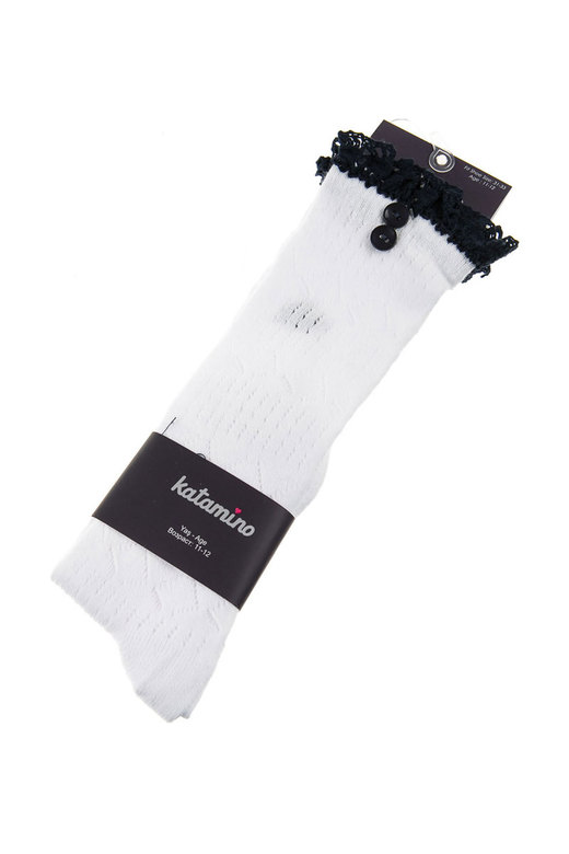 WHITE HIGH SOCKS FOR GIRL, MODEL K14004
