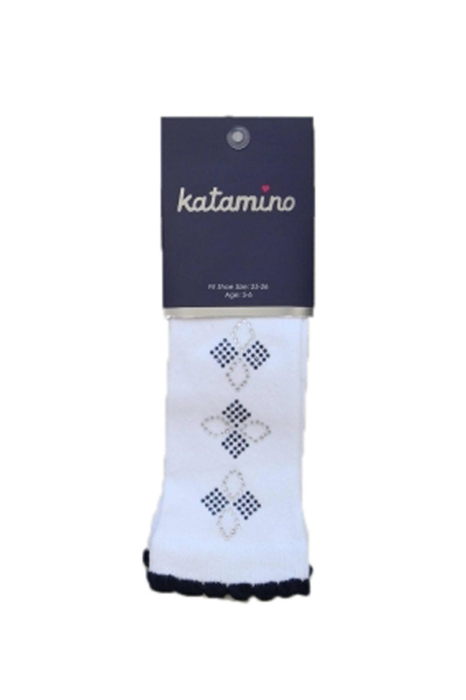 WHITE HIGH SOCKS FOR GIRL, MODEL K14010
