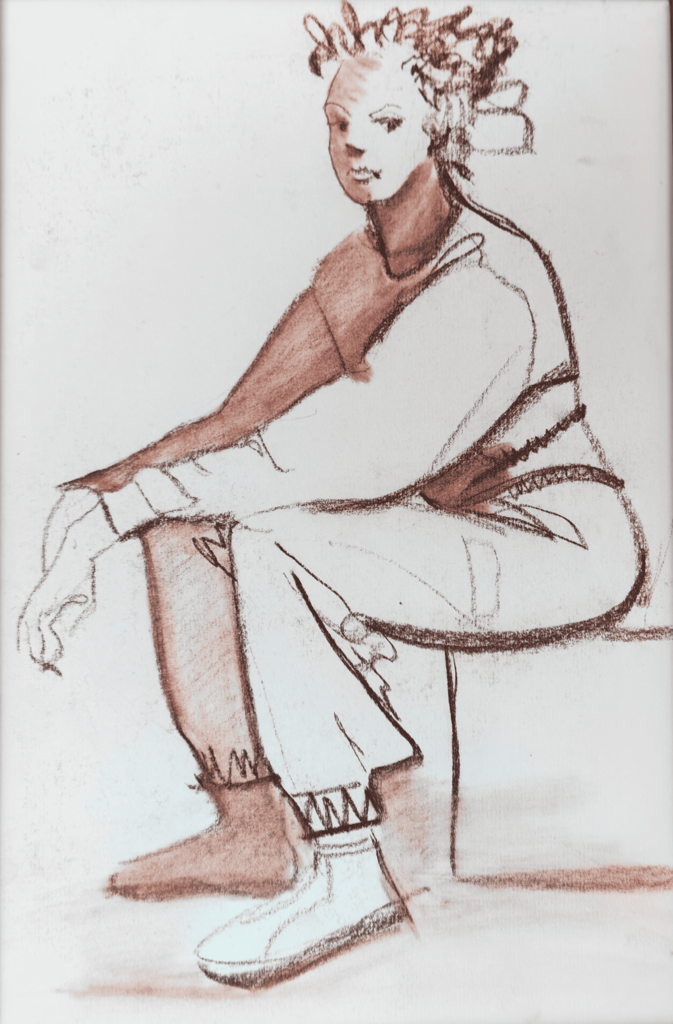 A girl on a cube (original)