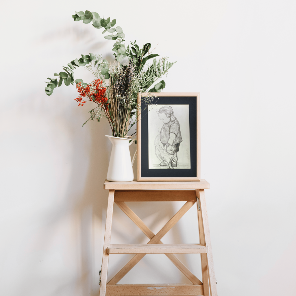 A baby and the kitten (original)