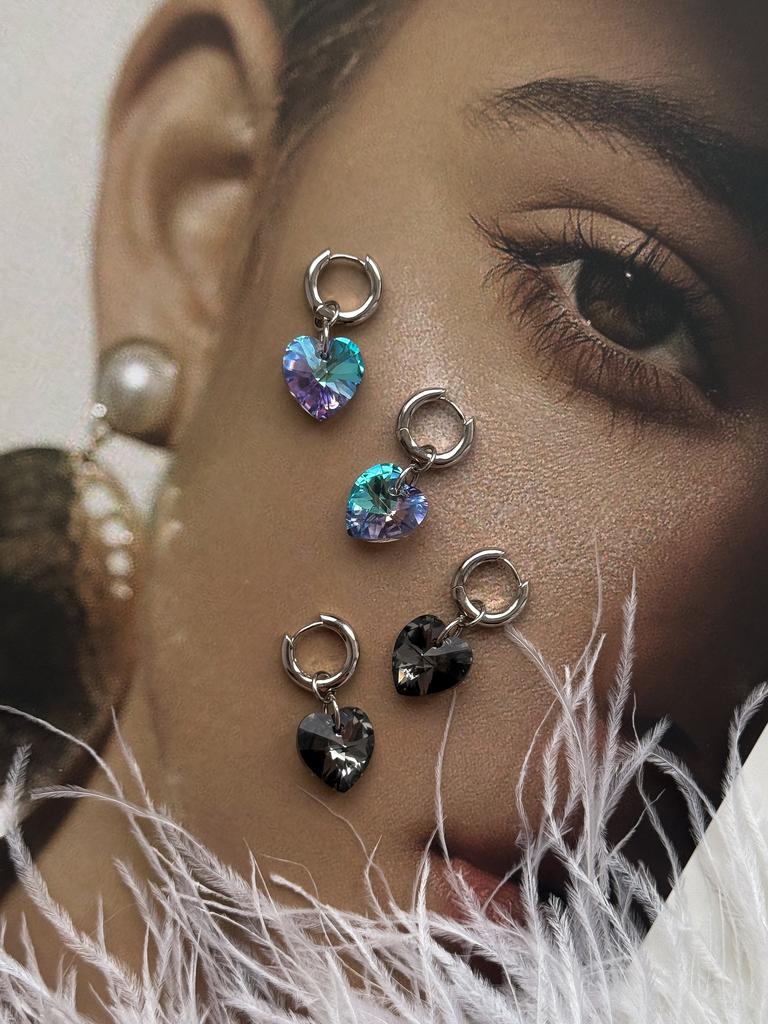 Серьги с кристаллами Swarovski (родий)