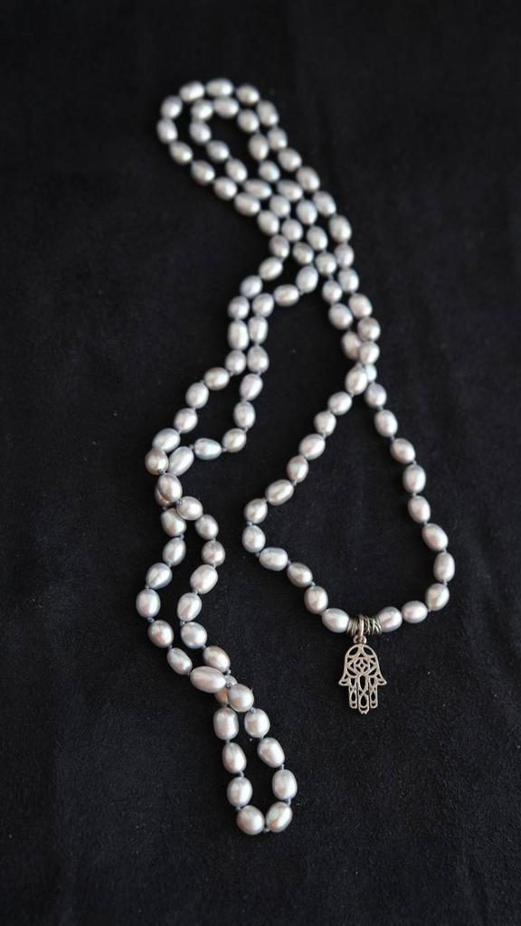 Жемчуг. Кулон "хамса"