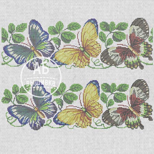 Набор дизайнов машинной вышивки крестом Бабочки