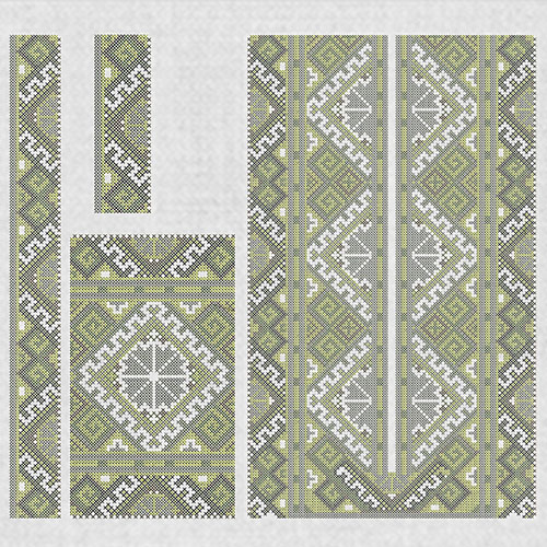 Дизайн машинной вышивки крестом для мужской вышиванки Милитари