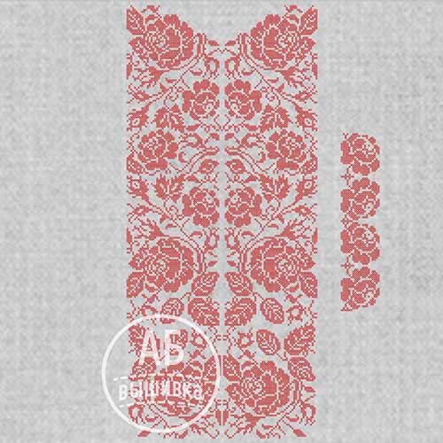 Дизайн машинной вышивки крестом для женской вышиванки Красные розы