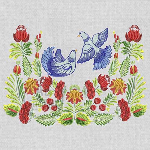 Дизайн машинной вышивки для рушныка коллекция "Петриковка". "На щастя На долю". Орнамент