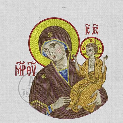 Дизайн машинной вышивки для рушныка коллекция "Петриковка". "Спаси та збережи" Икона Вседержитель