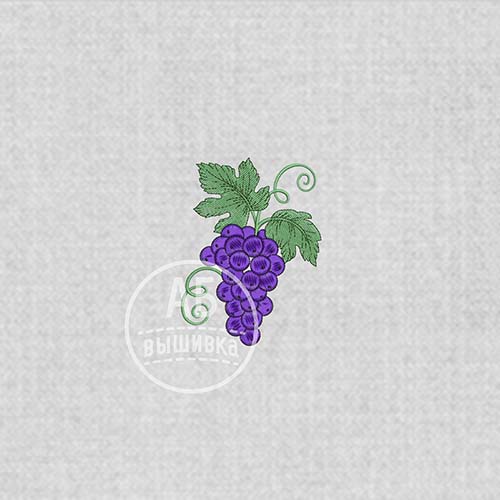 Дизайн машинной вышивки Виноградная гроздь 7 см