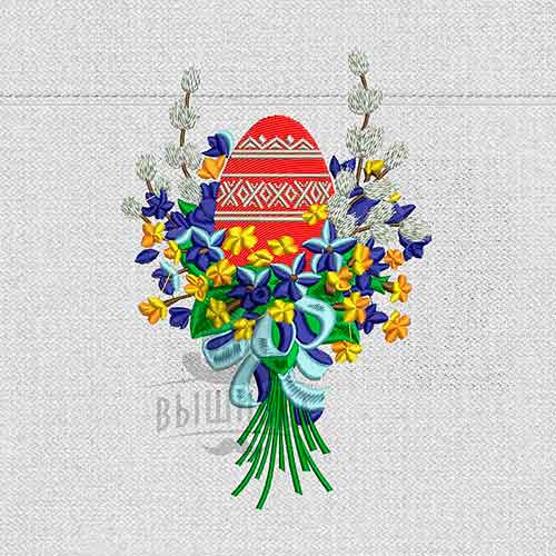 Дизайн машинной вышивки Пасхальный букет