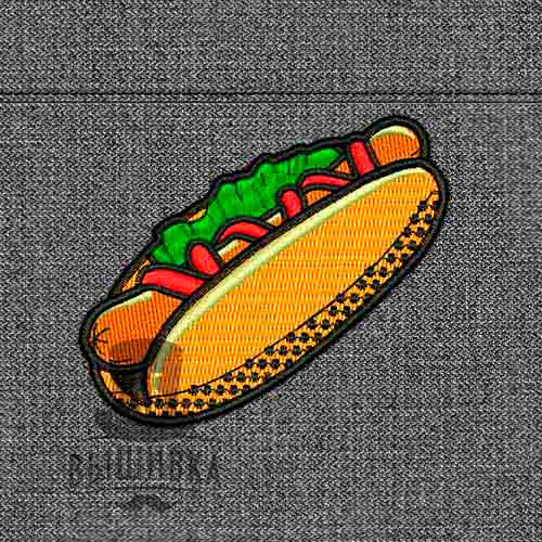 Дизайн машинной вышивки нашивки Хот-Дог 2