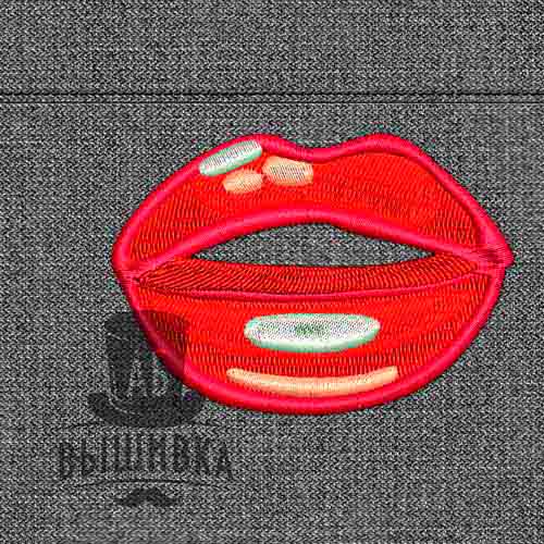 Дизайн машинной вышивки нашивки Губы