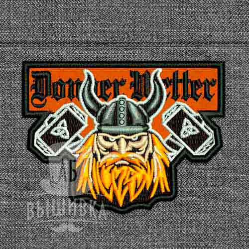 Дизайн машинной вышивки нашивки Donner Wetter