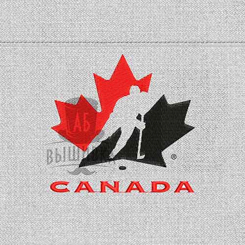 Дизайн машинной вышивки логотипа сборной Канады по хоккею