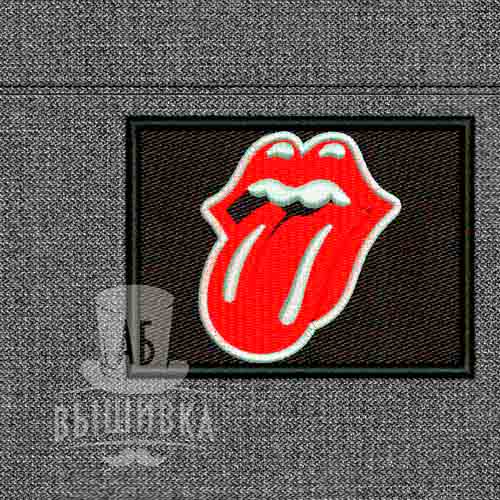 Дизайн машинной вышивки логотип Rolling Stones язык