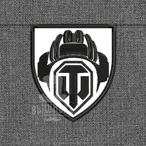 Дизайн машинной вышивки нашивки с логотипом World of Tanks (шлем)