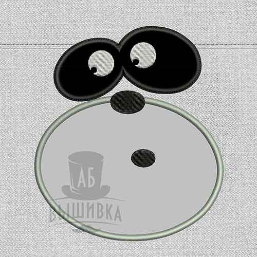 Дизайн машинной вышивки аппликации Панда. Набор 2