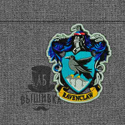 Дизайн машинной вышивки нашивки Герб Рейвенкло Ravenclaw