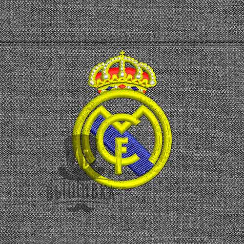Дизайн машинной вышивки лого футбольного клуба Реал Мадрид Real Madrid 6 см