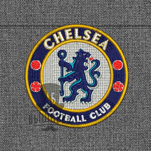 Дизайн машинной вышивки лого футбольного клуба Челси Chelsea 8 см