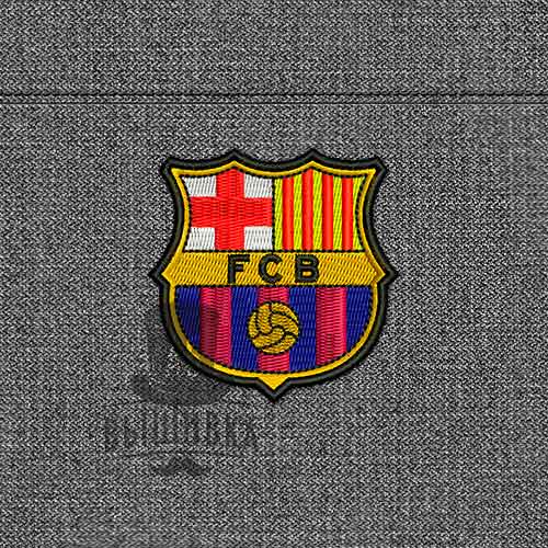 Дизайн машинной вышивки лого футбольного клуба Барселона Barselona 6 см