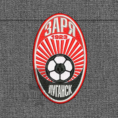Дизайн машинной вышивки нашивки футбольного клуба Заря Луганск