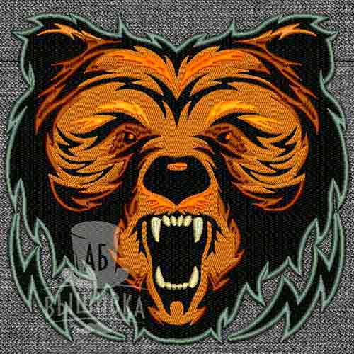 Дизайн машинной вышивки Медведь в двух размерах