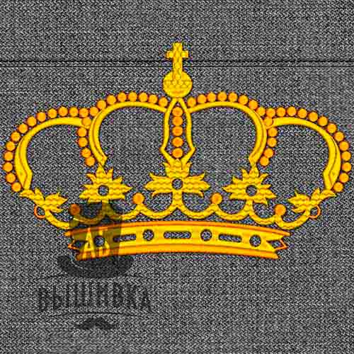 Дизайн машинной вышивки Корона 02 в трех размерах