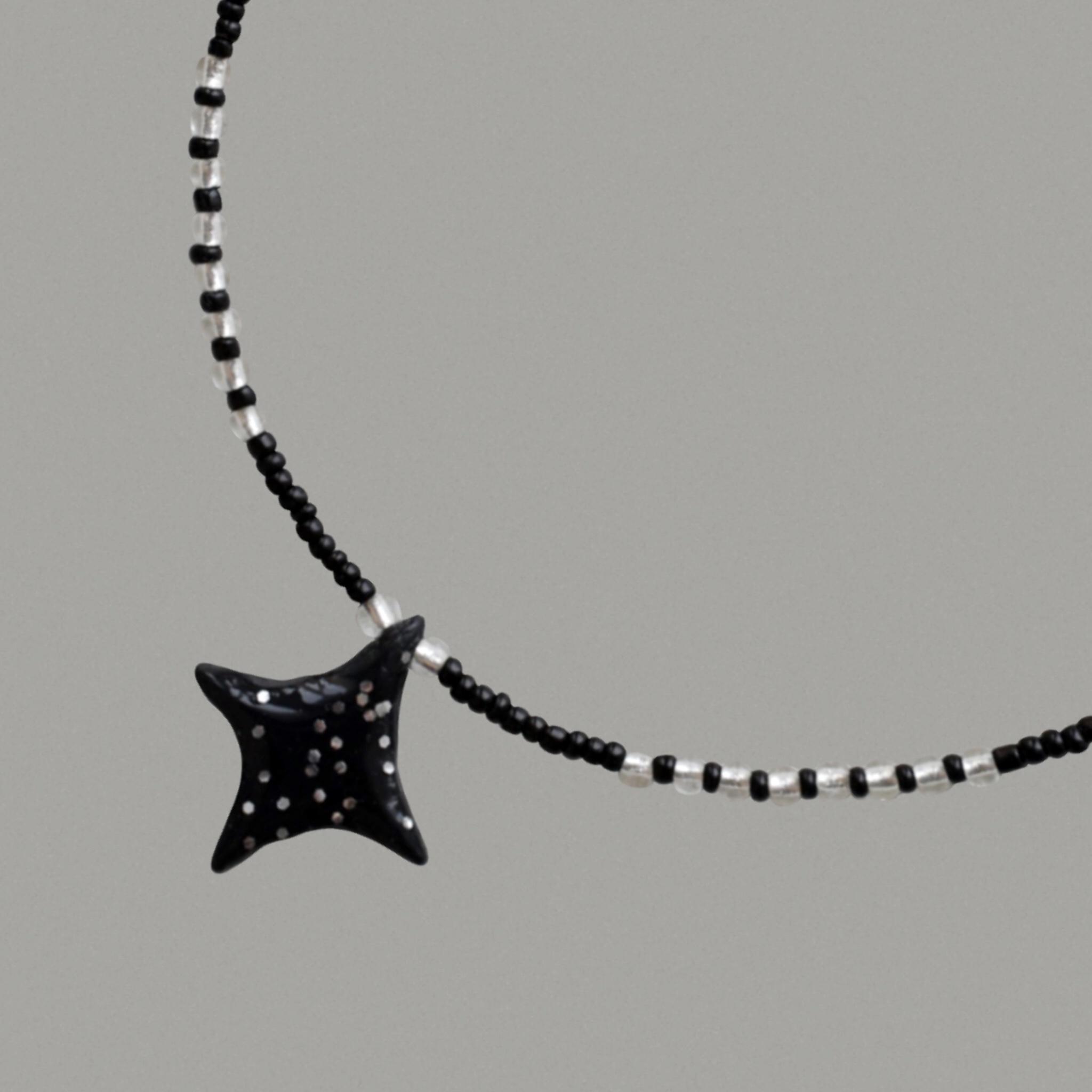 Колье Черная звездочка с блестками / JEWERLY FOR PRINCESS
