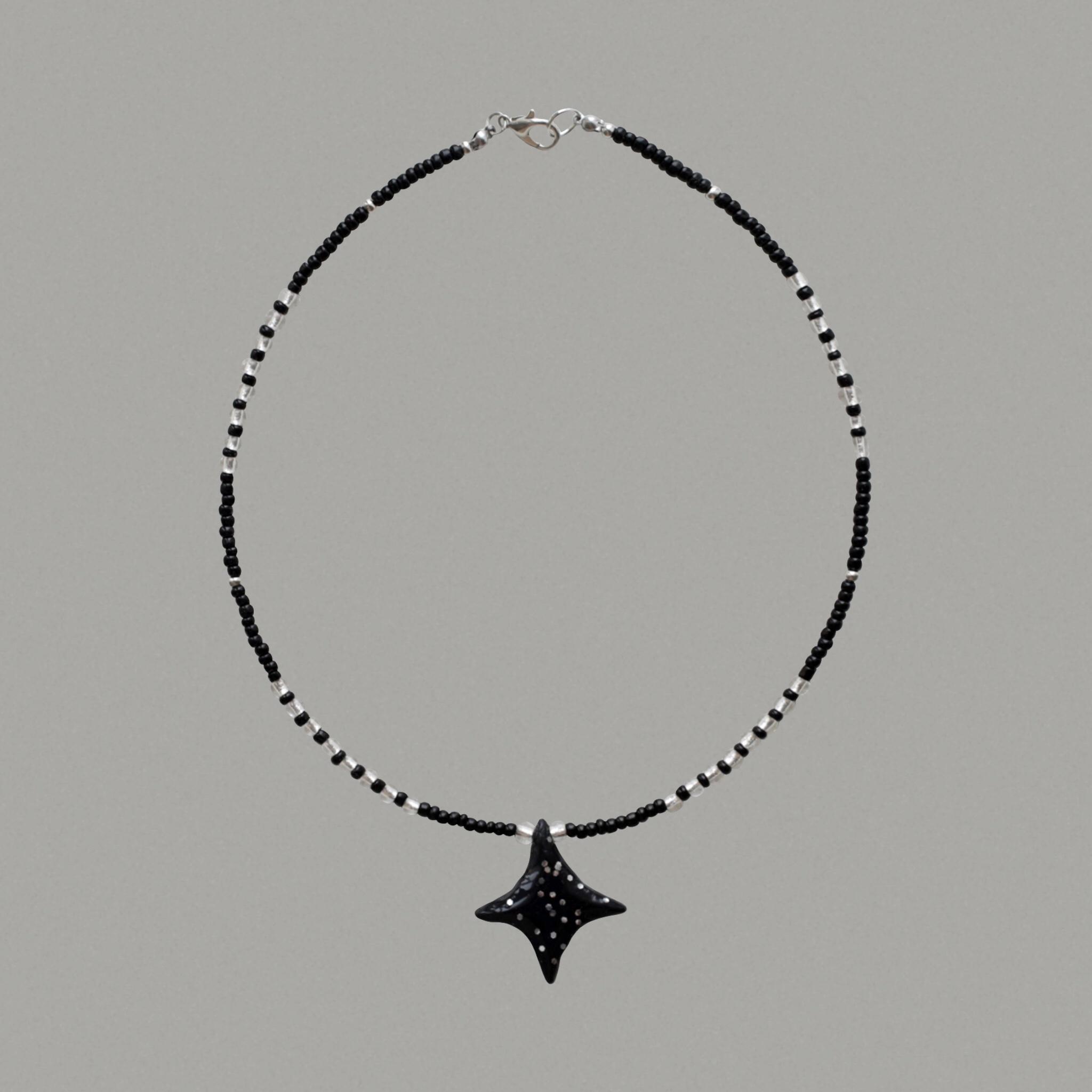 Колье Черная звездочка с блестками / JEWERLY FOR PRINCESS