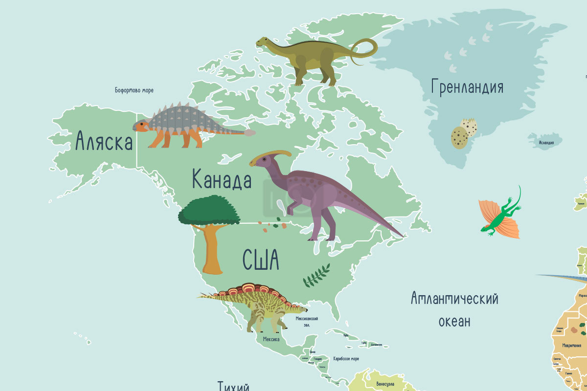 Обои Карта Мира > Карта Юрского периода купить в интернет-магазине