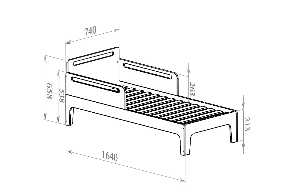 Размер односпальной детской кровати