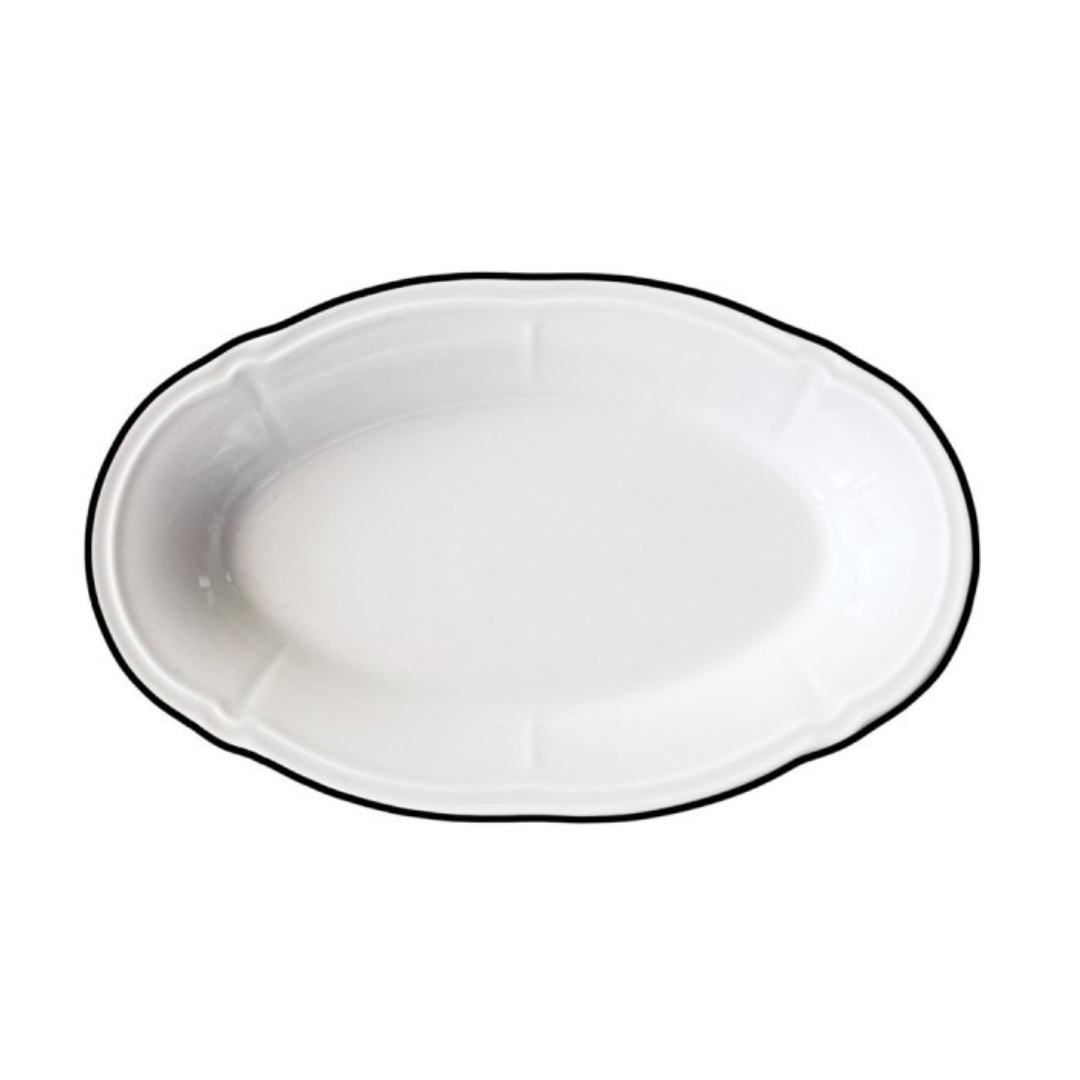 Блюдо овальное 21 см, 1972 by ID FINE, Line Black