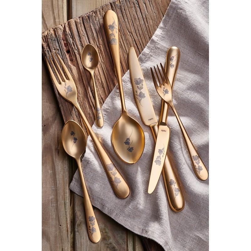 Ложка столовая 21 см NARIN, Epsilon Matt Gold 24K Flower