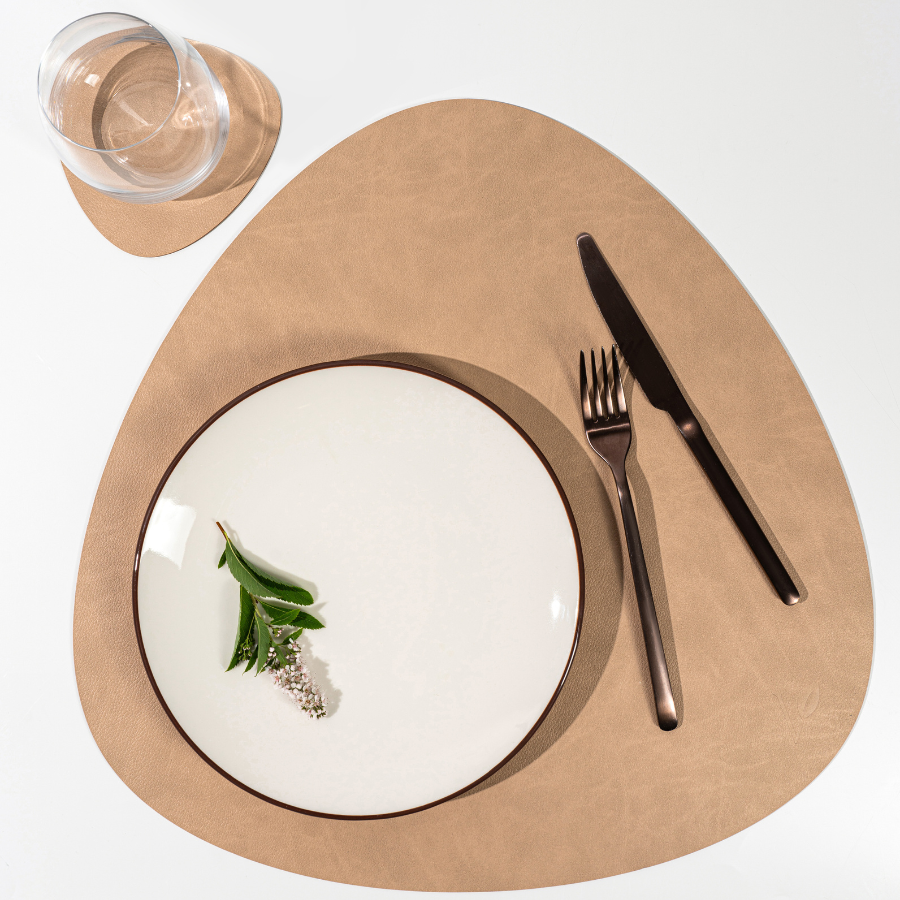 Плейсмат из кожи треугольник 41х41 см VERO, песочный