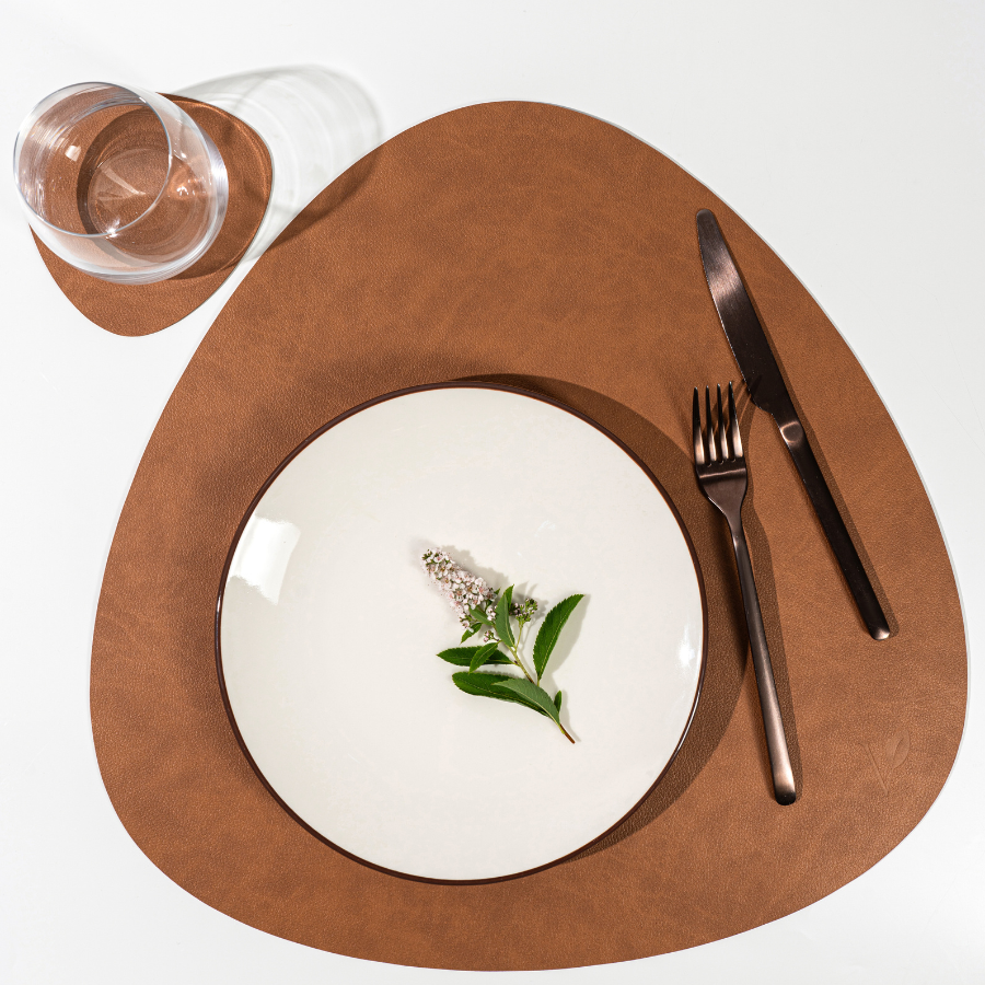 Плейсмат из кожи треугольник 41х41 см VERO, коричневый