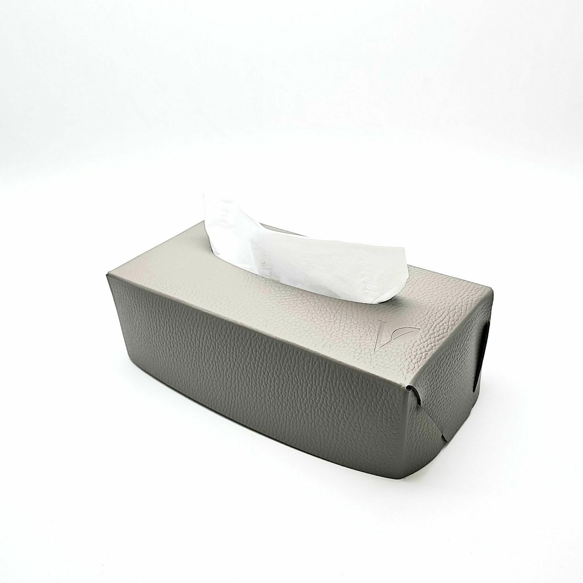 Салфетница из кожи 23х12х7 см VERO, теплый серый